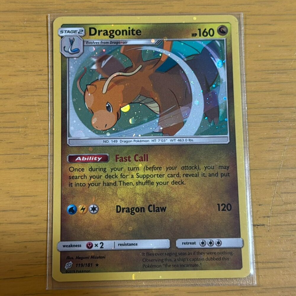 Pokémon Dragonite 119/181 Team Up Cosmos Holo Rare